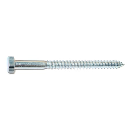 Midwest Fastener Lag Screw, 5/16 in, 4 in, Steel, Zinc Plated Hex Hex Drive, 10 PK 35008